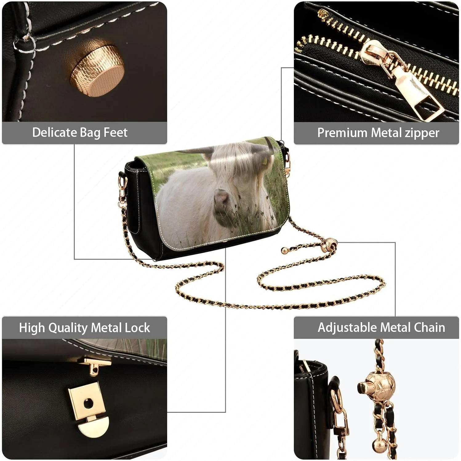 Crossbody Bags for Women Trendy Women's Black Shoulder Bag Small PU Leather Flap Cross Body Bag Handbags