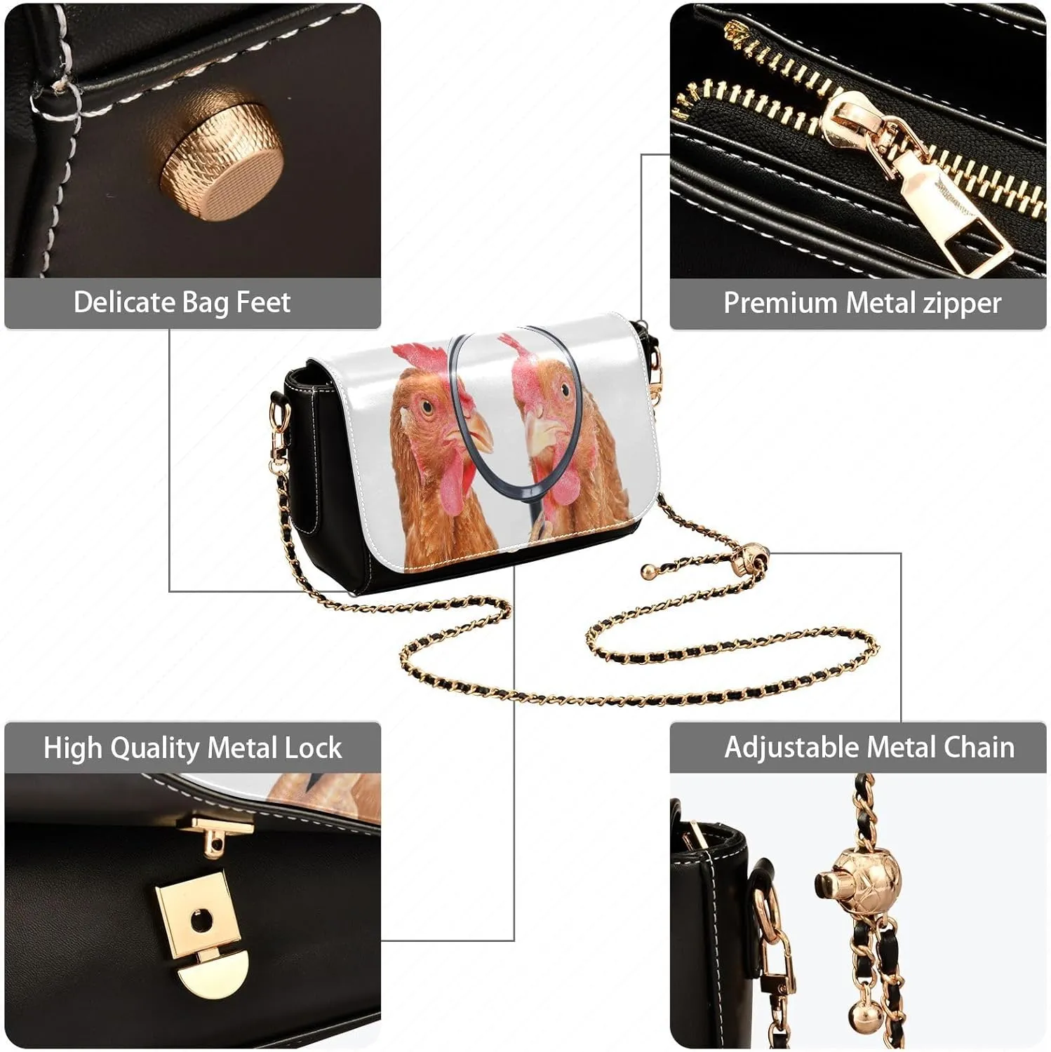 Crossbody Bags for Women Trendy Women's Black Shoulder Bag Small PU Leather Flap Cross Body Bag Handbags