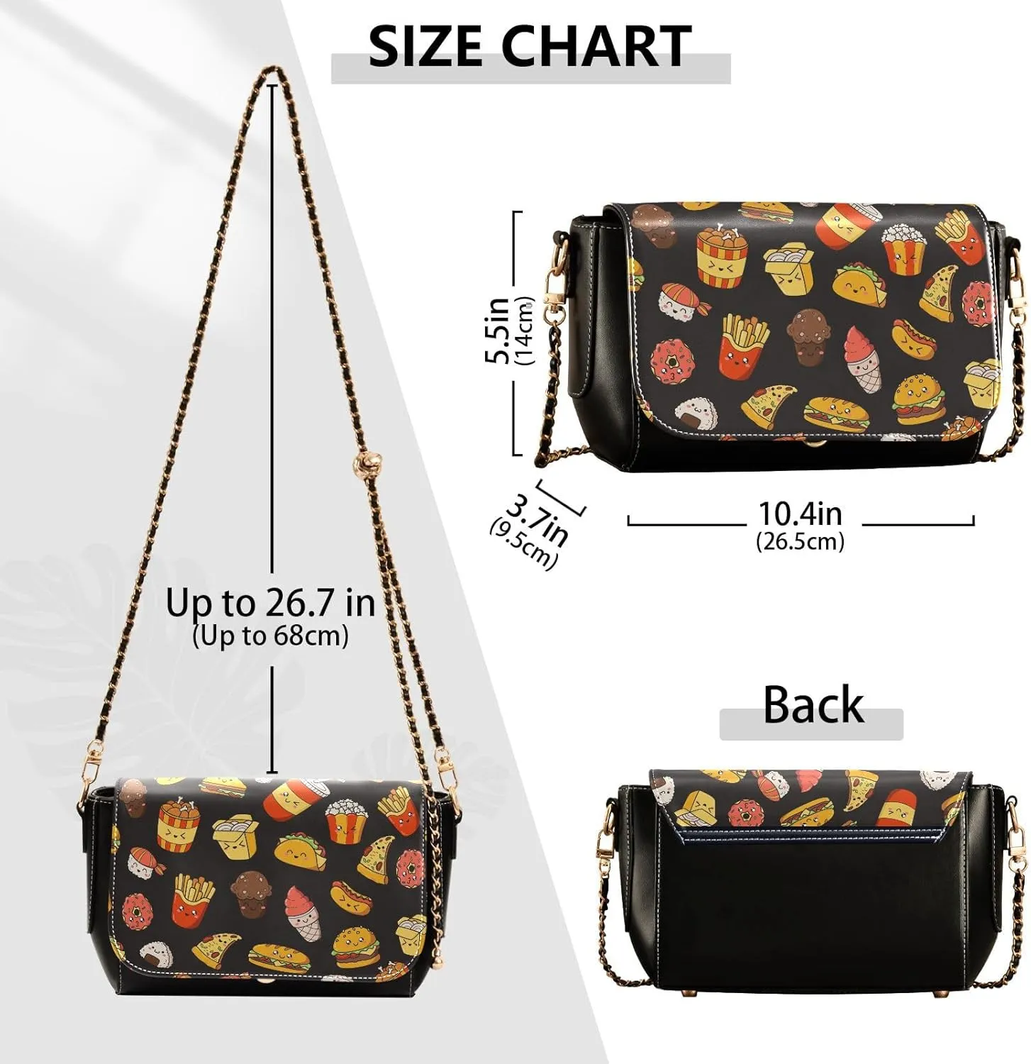 Crossbody Bags for Women Trendy Women's Black Shoulder Bag Small PU Leather Flap Cross Body Bag Handbags