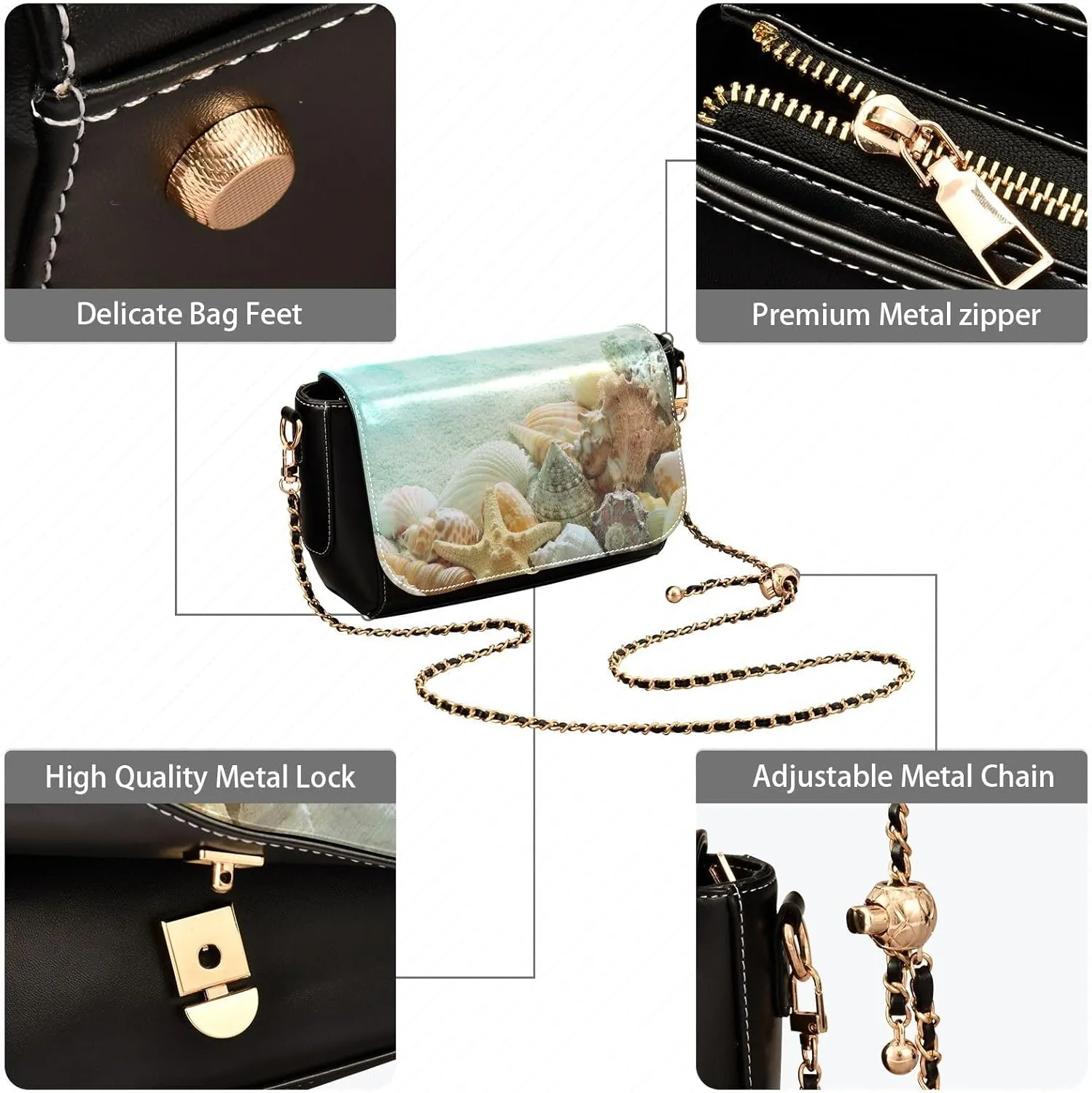Crossbody Bags for Women Trendy Women's Black Shoulder Bag Small PU Leather Flap Cross Body Bag Handbags