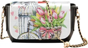 Crossbody Bags for Women Trendy Women's Black Shoulder Bag Small PU Leather Flap Cross Body Bag Handbags