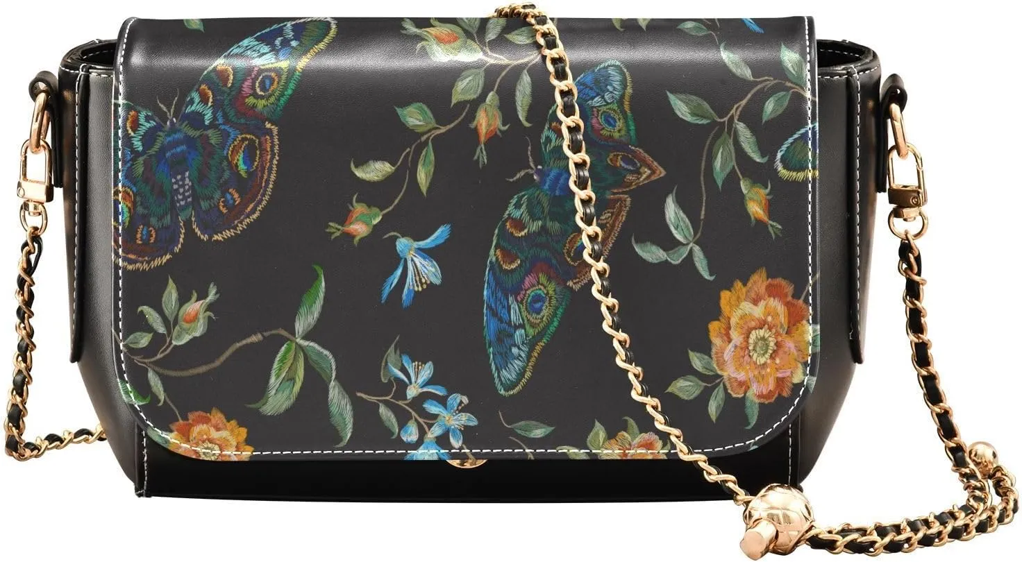 Crossbody Bags for Women Trendy Women's Black Shoulder Bag Small PU Leather Flap Cross Body Bag Handbags