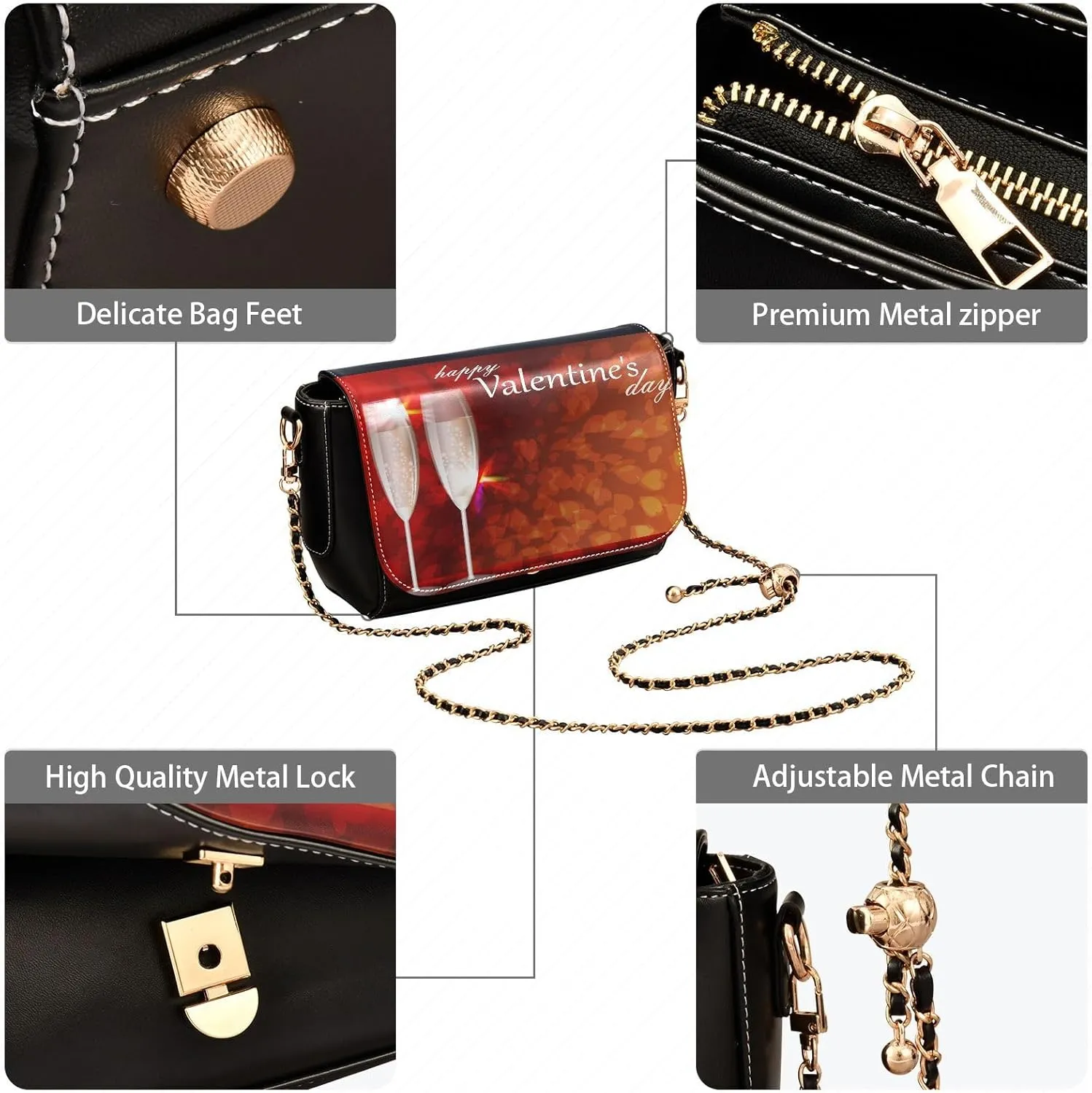 Crossbody Bags for Women Trendy Women's Black Shoulder Bag Small PU Leather Flap Cross Body Bag Handbags
