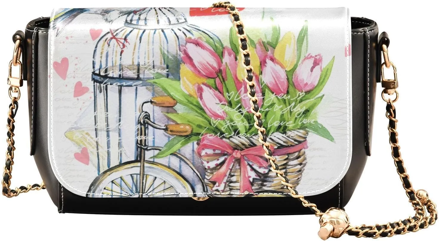 Crossbody Bags for Women Trendy Women's Black Shoulder Bag Small PU Leather Flap Cross Body Bag Handbags
