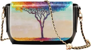 Crossbody Bags for Women Trendy Women's Black Shoulder Bag Small PU Leather Flap Cross Body Bag Handbags