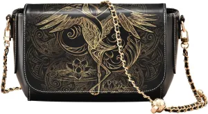 Crossbody Bags for Women Trendy Women's Black Shoulder Bag Small PU Leather Flap Cross Body Bag Handbags