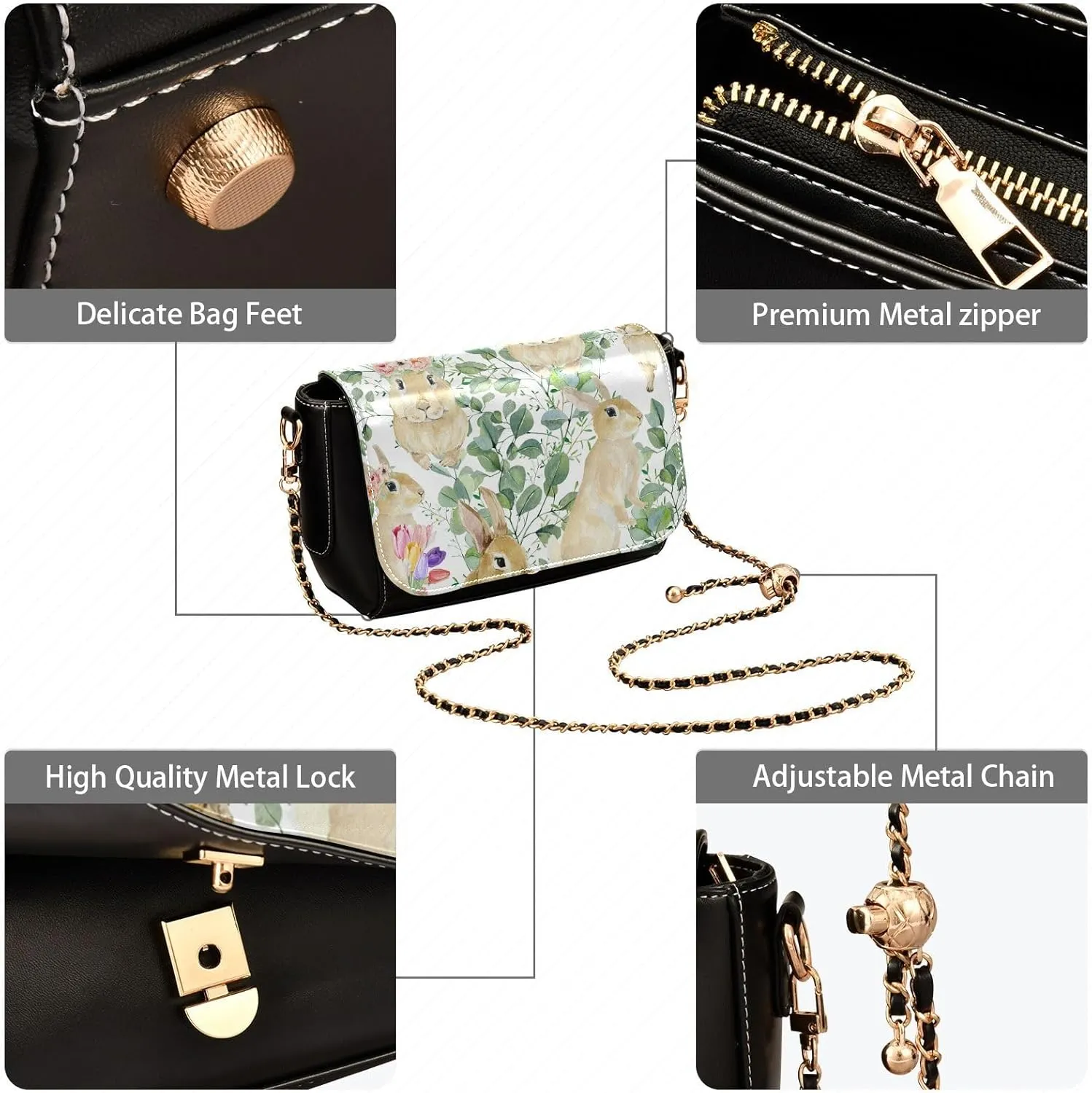 Crossbody Bags for Women Trendy Women's Black Shoulder Bag Small PU Leather Flap Cross Body Bag Handbags