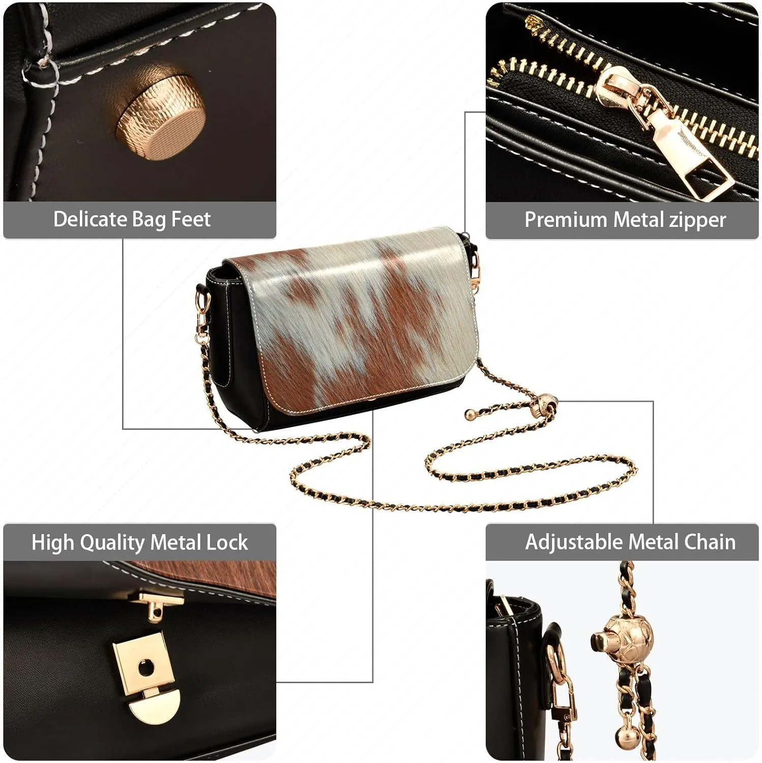 Crossbody Bags for Women Trendy Women's Black Shoulder Bag Small PU Leather Flap Cross Body Bag Handbags
