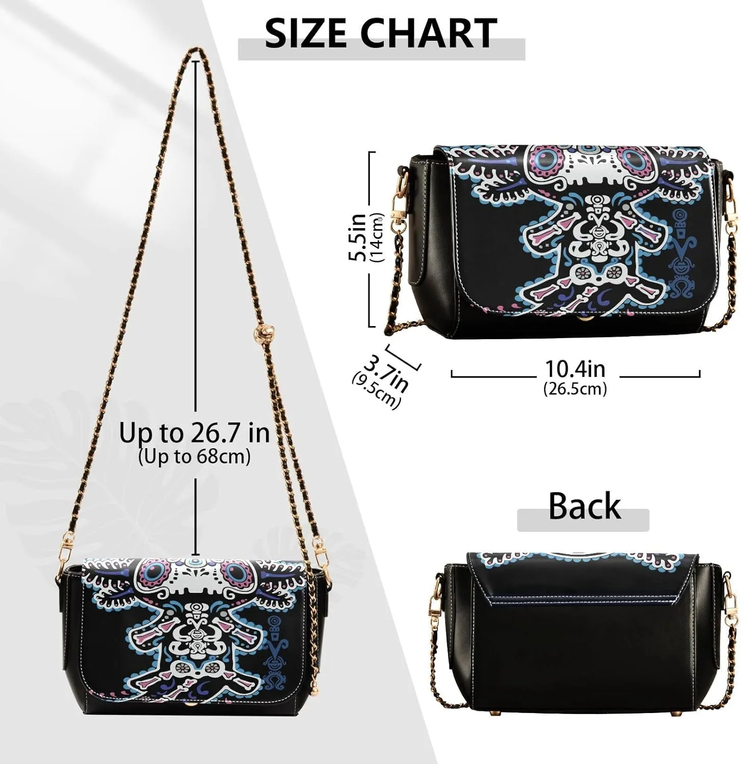 Crossbody Bags for Women Trendy Women's Black Shoulder Bag Small PU Leather Flap Cross Body Bag Handbags