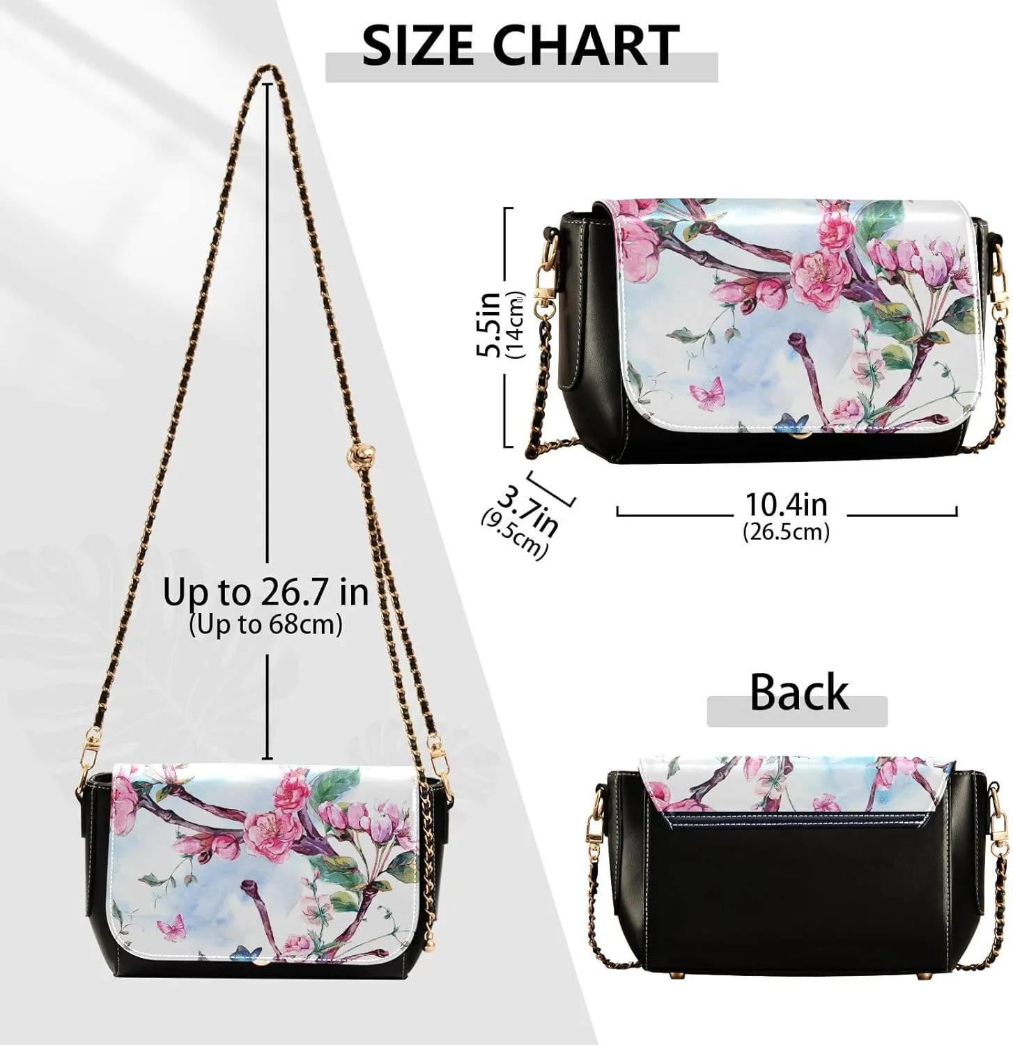 Crossbody Bags for Women Trendy Women's Black Shoulder Bag Small PU Leather Flap Cross Body Bag Handbags