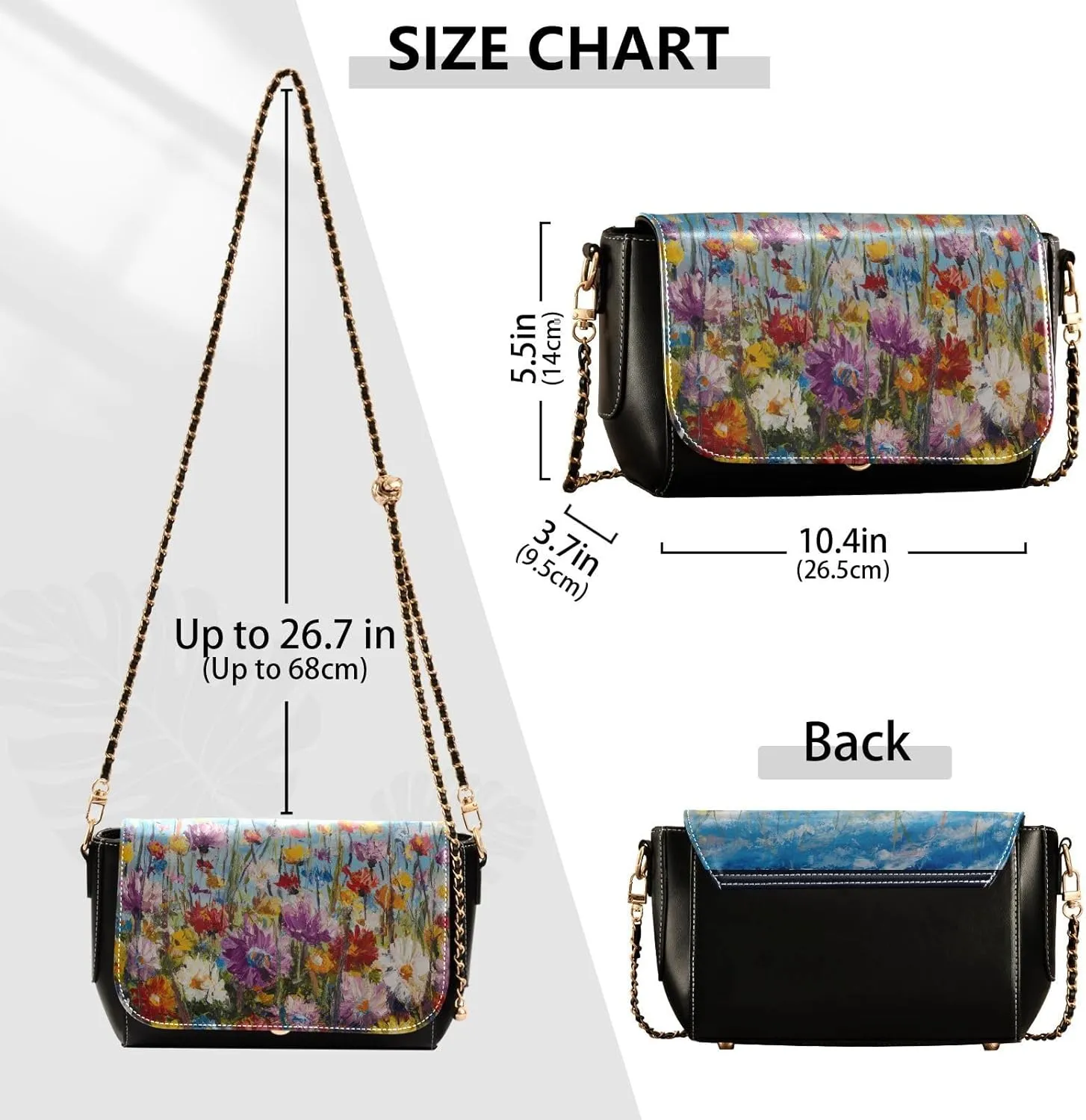 Crossbody Bags for Women Trendy Women's Black Shoulder Bag Small PU Leather Flap Cross Body Bag Handbags