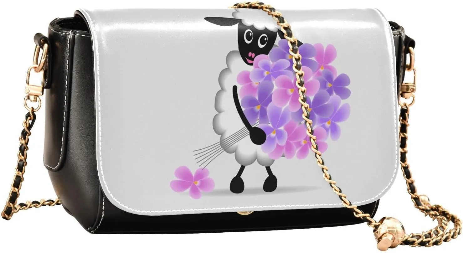Crossbody Bags for Women Trendy Women's Black Shoulder Bag Small PU Leather Flap Cross Body Bag Handbags