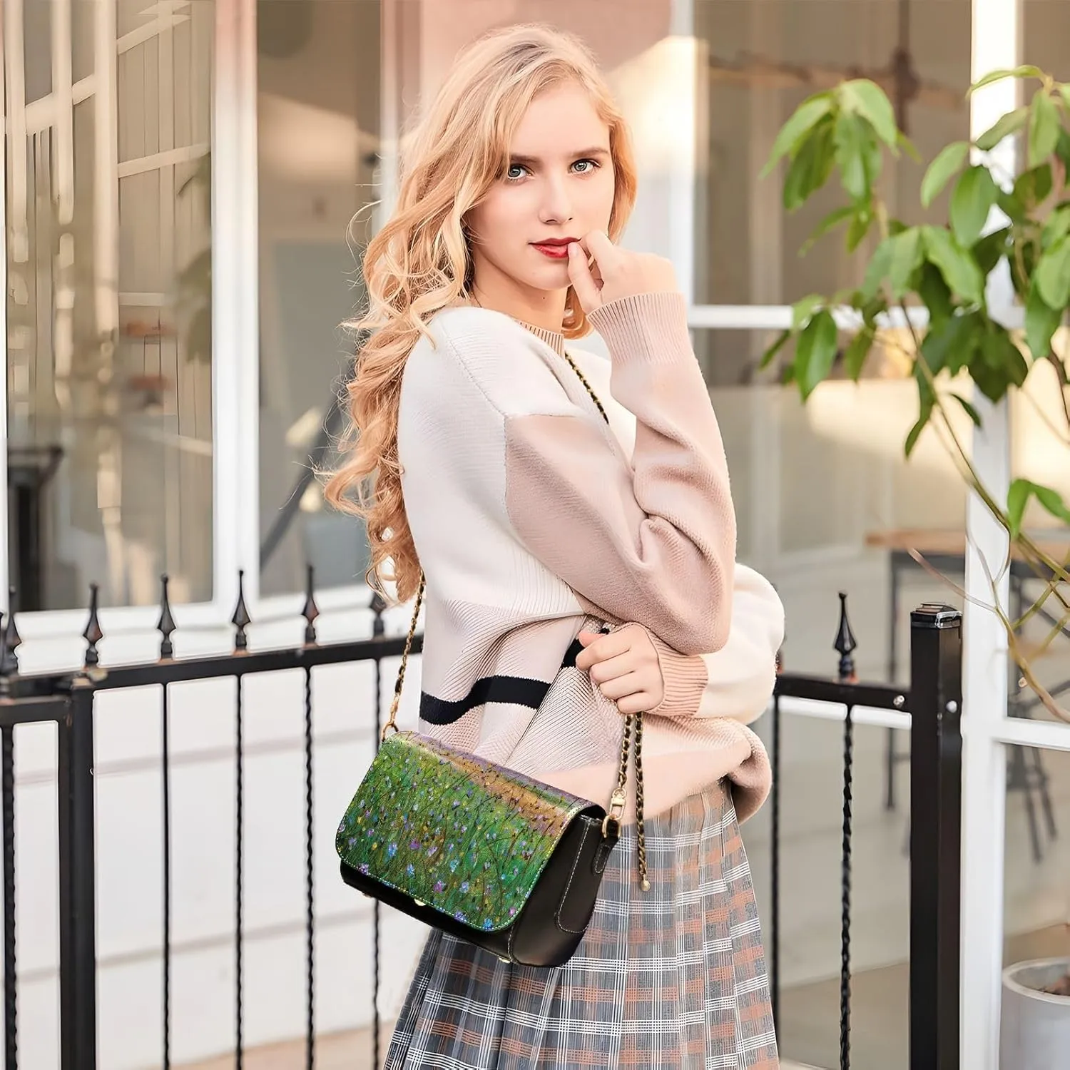 Crossbody Bags for Women Trendy Women's Black Shoulder Bag Small PU Leather Flap Cross Body Bag Handbags