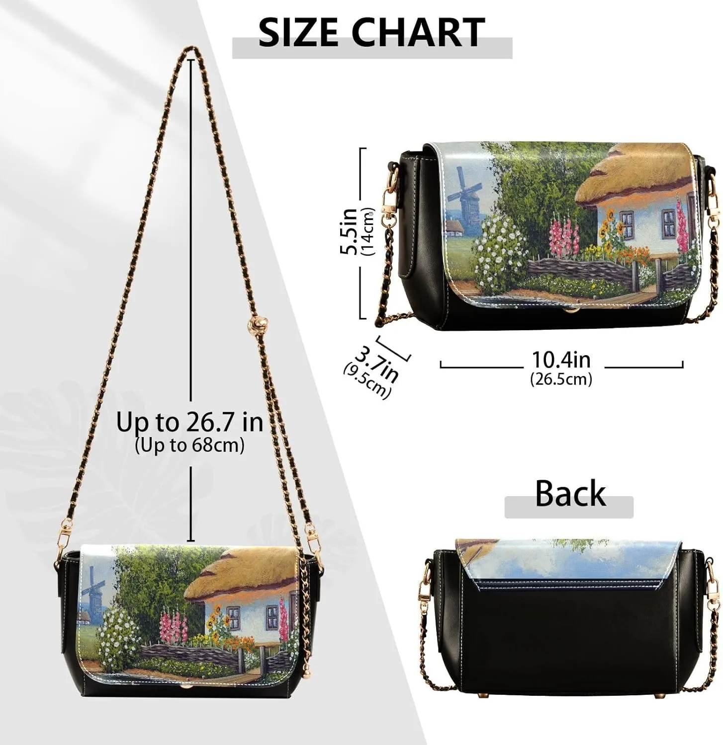 Crossbody Bags for Women Trendy Women's Black Shoulder Bag Small PU Leather Flap Cross Body Bag Handbags