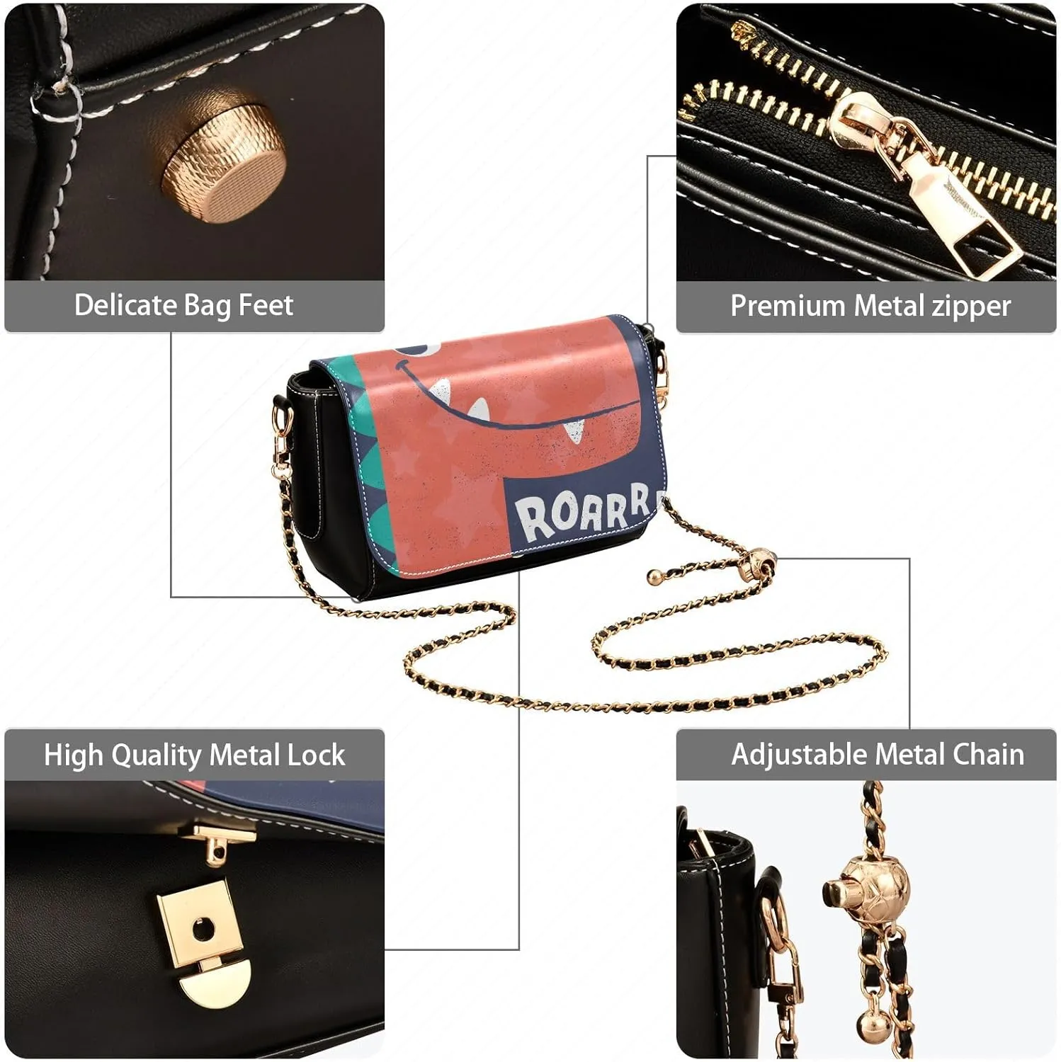 Crossbody Bags for Women Trendy Women's Black Shoulder Bag Small PU Leather Flap Cross Body Bag Handbags