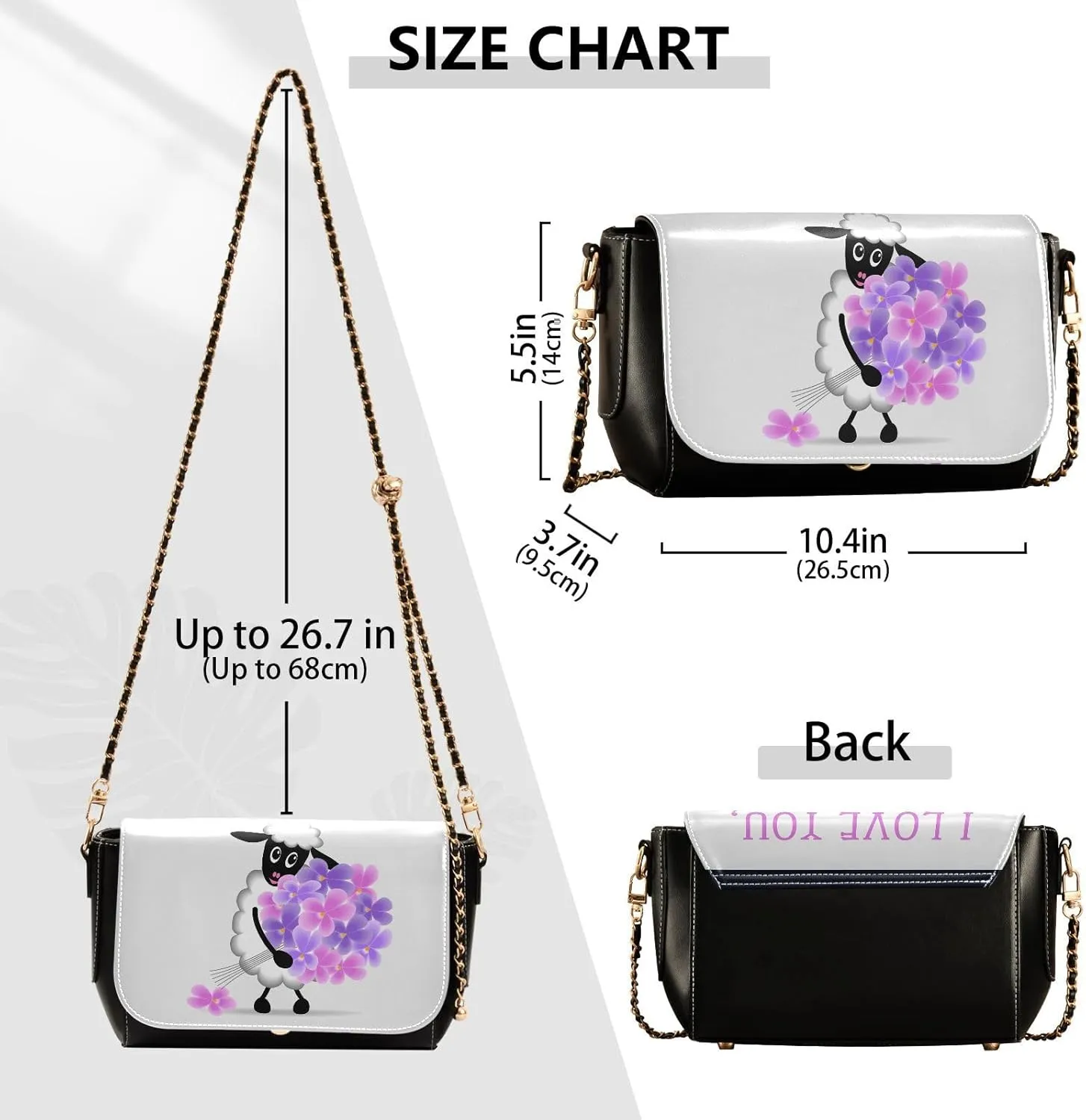 Crossbody Bags for Women Trendy Women's Black Shoulder Bag Small PU Leather Flap Cross Body Bag Handbags