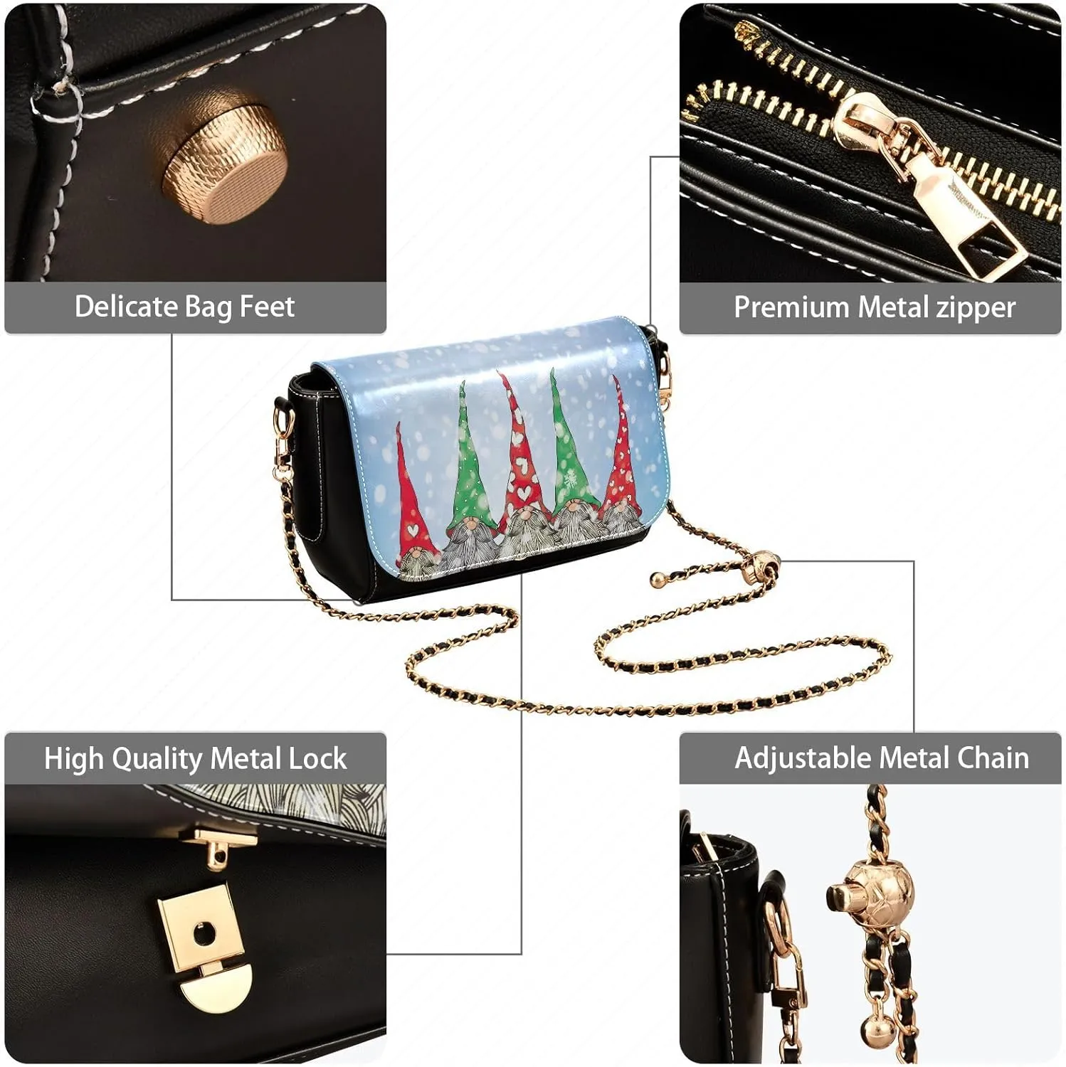 Crossbody Bags for Women Trendy Women's Black Shoulder Bag Small PU Leather Flap Cross Body Bag Handbags