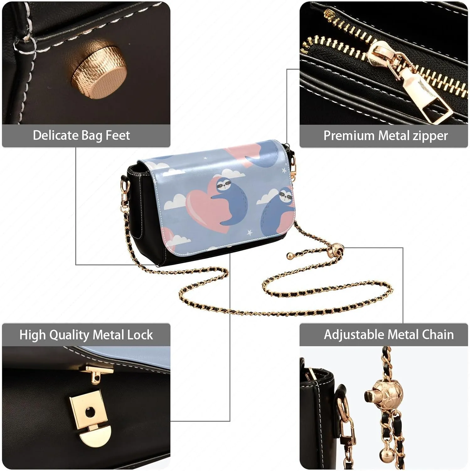 Crossbody Bags for Women Trendy Women's Black Shoulder Bag Small PU Leather Flap Cross Body Bag Handbags