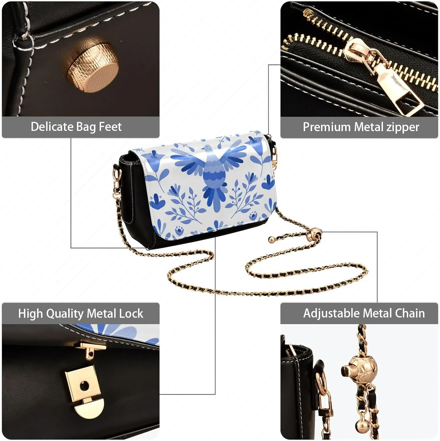 Crossbody Bags for Women Trendy Women's Black Shoulder Bag Small PU Leather Flap Cross Body Bag Handbags