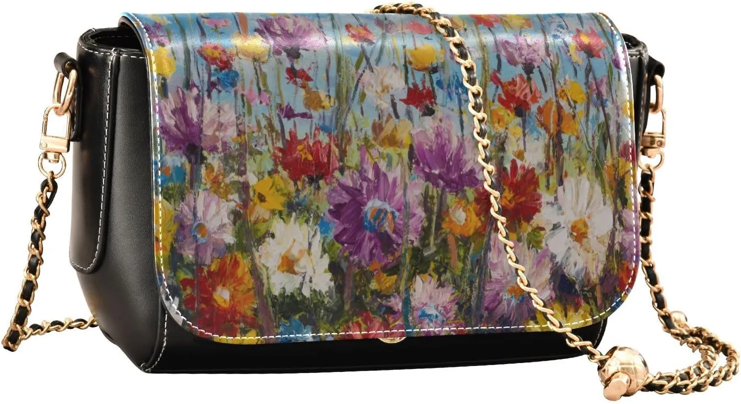 Crossbody Bags for Women Trendy Women's Black Shoulder Bag Small PU Leather Flap Cross Body Bag Handbags