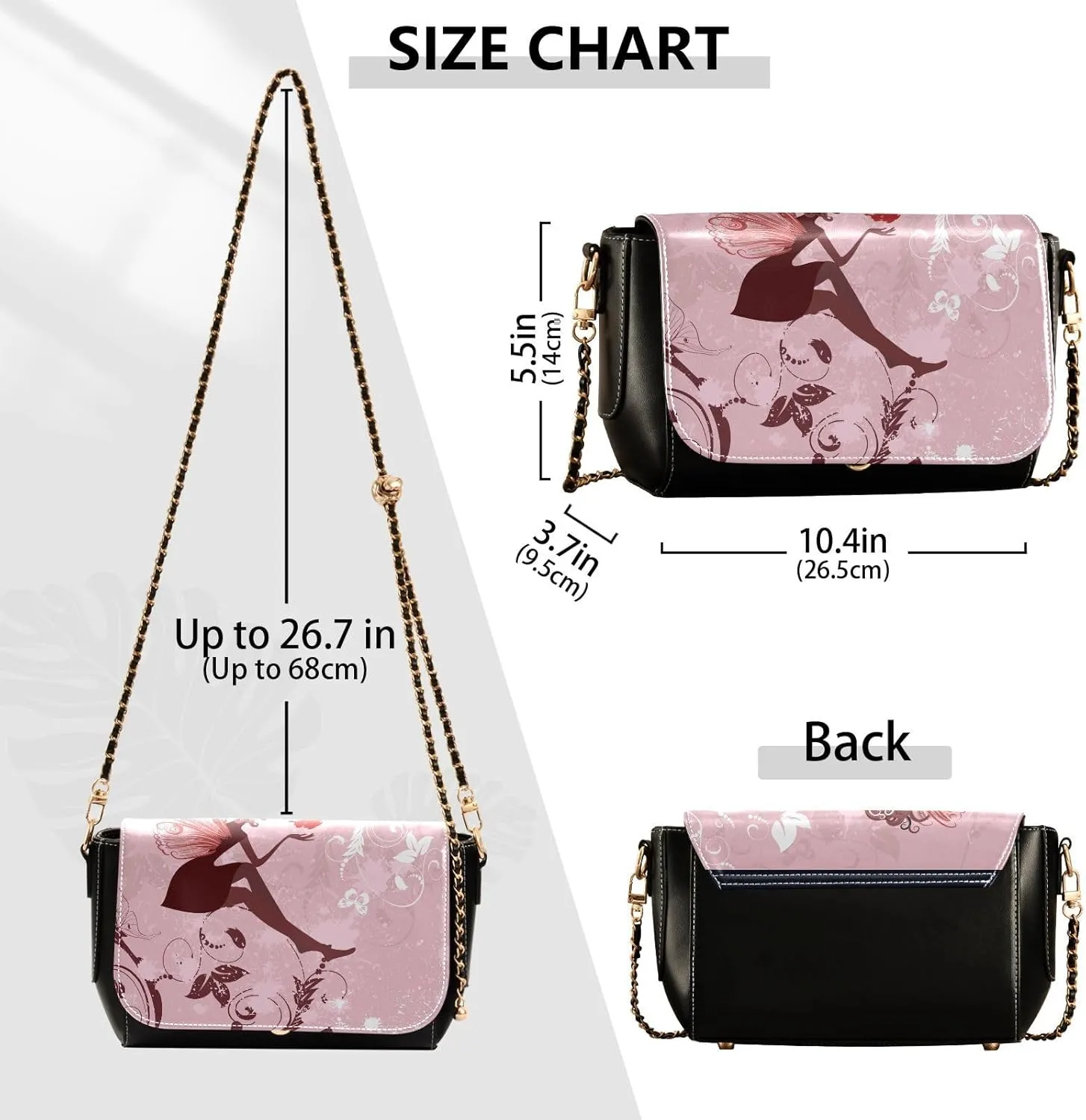 Crossbody Bags for Women Trendy Women's Black Shoulder Bag Small PU Leather Flap Cross Body Bag Handbags