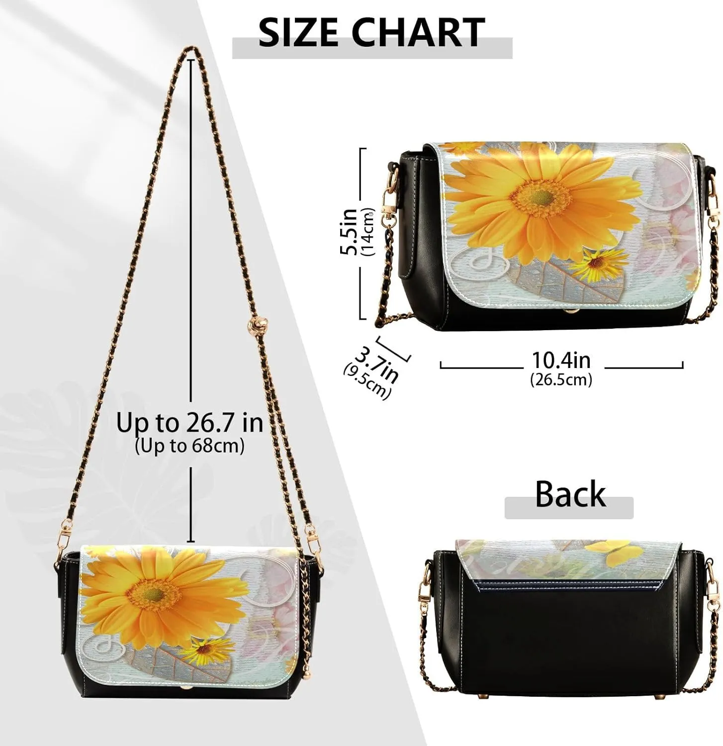 Crossbody Bags for Women Trendy Women's Black Shoulder Bag Small PU Leather Flap Cross Body Bag Handbags
