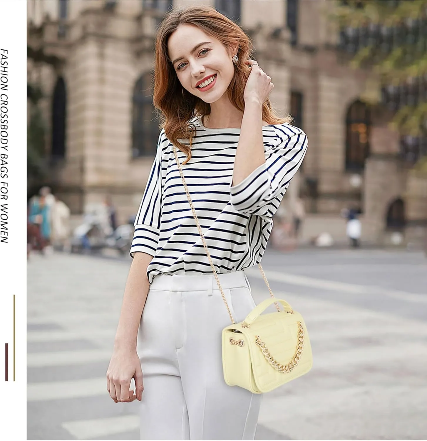 Crossbody Bags for Women,Vegan Leather Purses for Women,Small Shoulder Handbags with Chain Strap