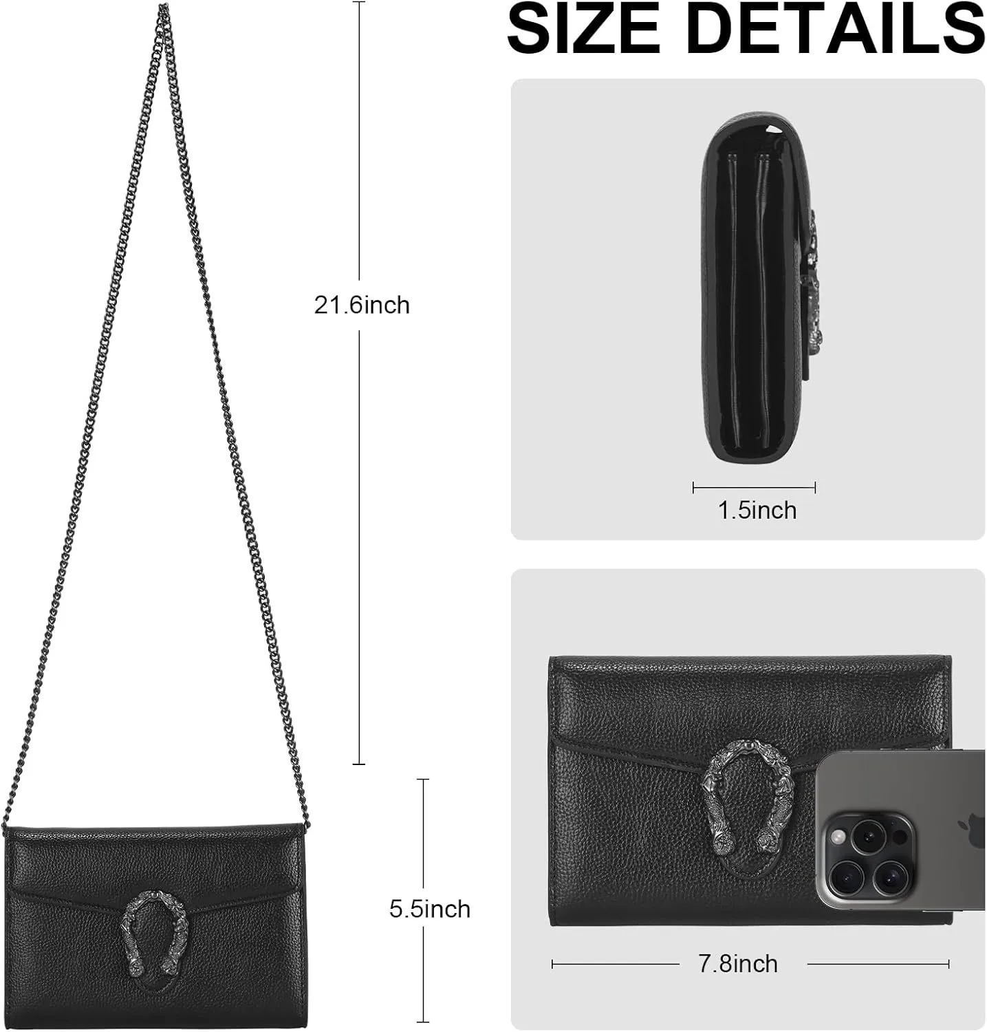 Crossbody Chain Purses for Women - Crocodile Snake Pattern Leather Shoulder Handbags Evening Clutch Satchel Bags