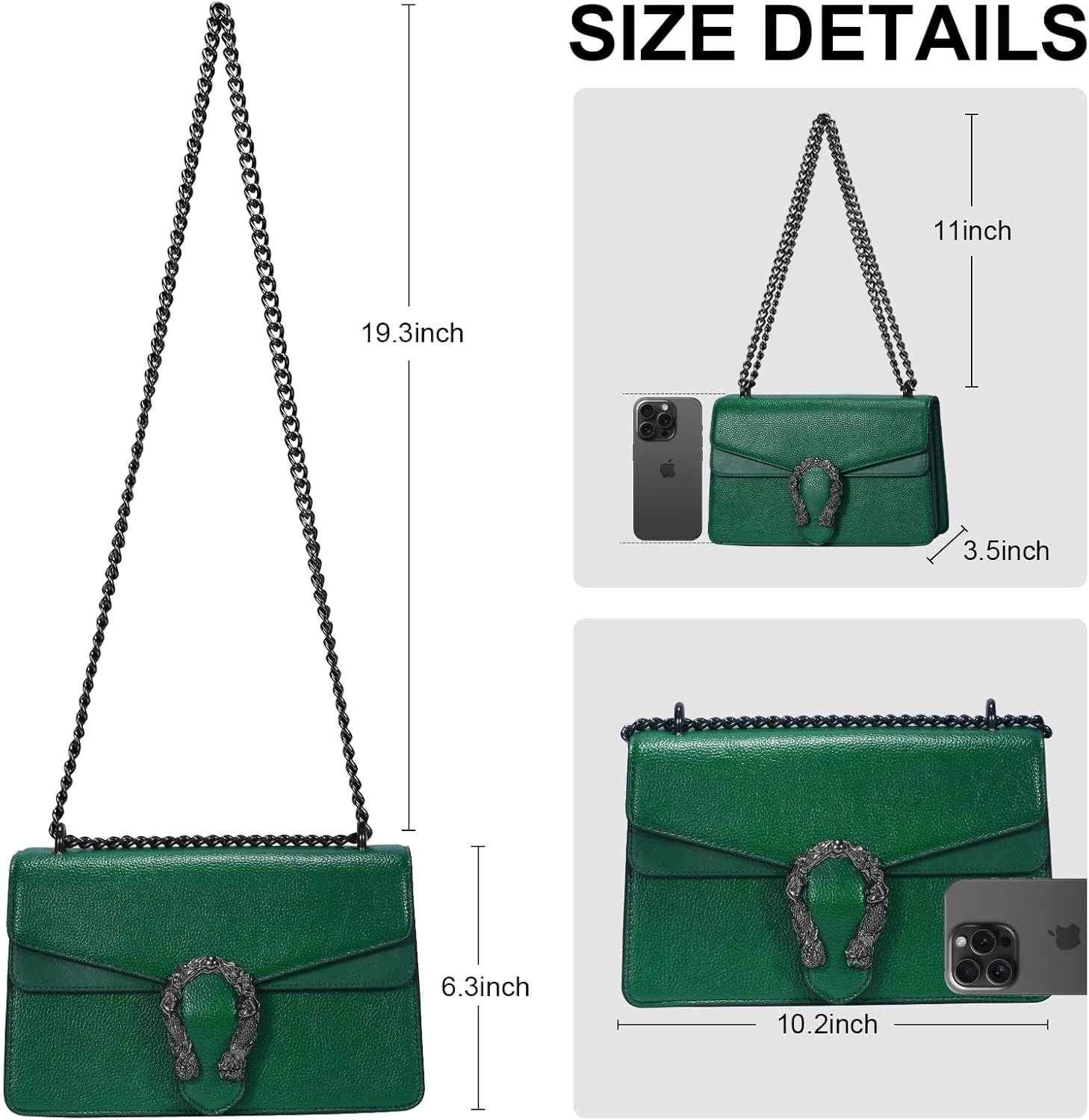 Crossbody Chain Purses for Women - Crocodile Snake Pattern Leather Shoulder Handbags Evening Clutch Satchel Bags
