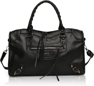 Crossbody Tote Bag for Women – Rivet Studded Hobo Shoulder Purse, Trendy Goth Work Boston Bag