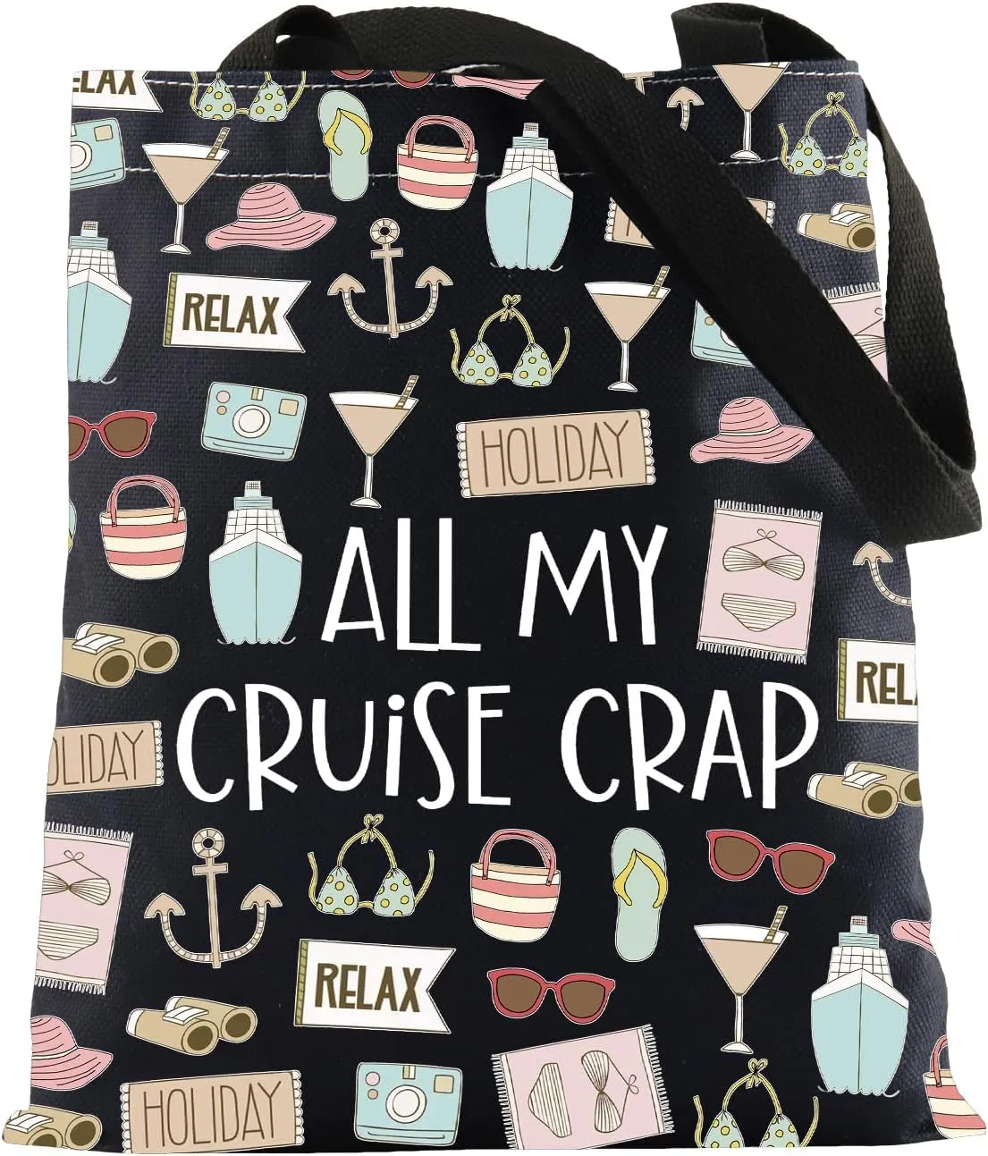 Cruise Vacation Tote Bag All My Cruise Crap Tote Bag Summer Vacation Travel Gift Beach Life Gift Family Vacation Cruise Gifts