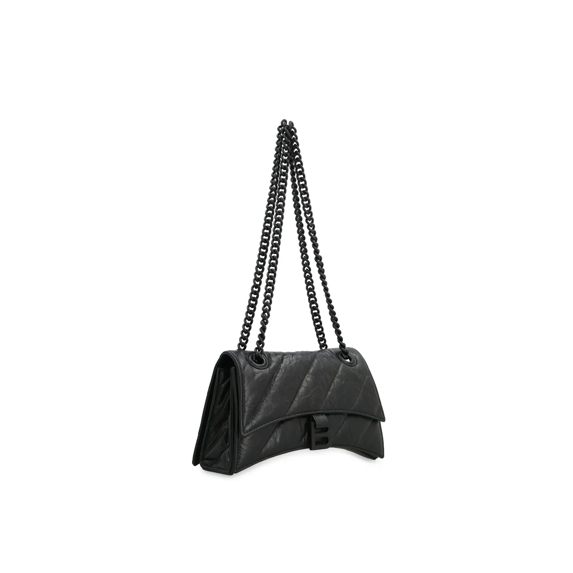 Crush Small Chain Shoulder Bag Quilted in Black