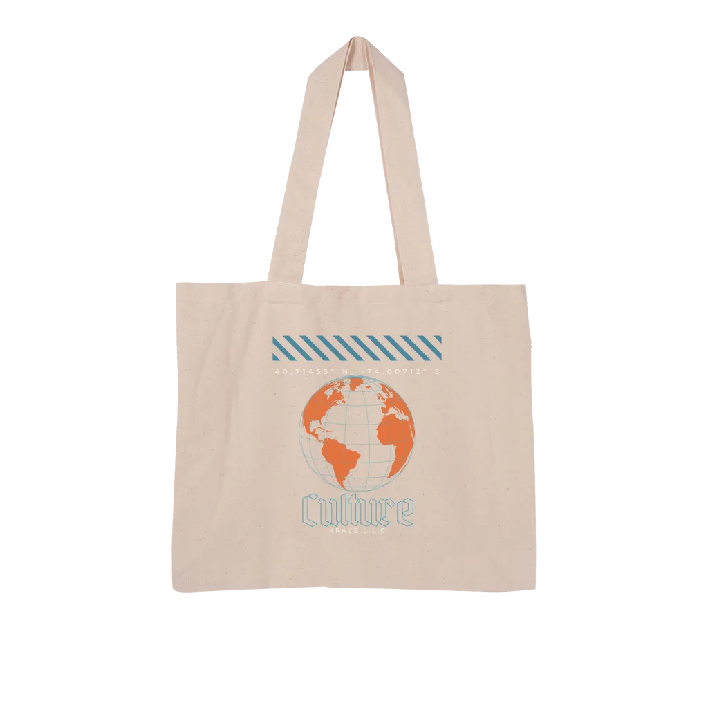 Culture Globe Large Organic Canvas Tote Bag