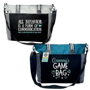 Custom Designed Personalized Brooke & Jess Designs Functional and Durable Lou Lou Laptop Computer Work Travel Tote Bag with Zipper and Interior Pockets (Gray)