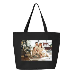 Custom Photo Zippered Canvas Bag, Custom Tote Bag Photo, Custom Picture Tote Bag,Family Picture Tote Bag, Custom Image Tote Bag, Custom Photo Tote Bag, Photo Tote Bag (20"W x 15"H x 5"D, Black)