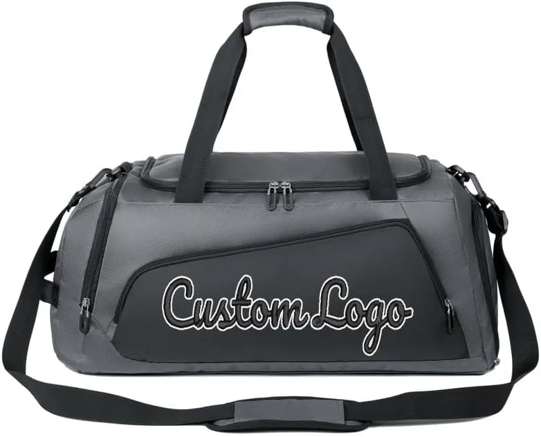 Custom Sport Duffel Bag Men Women (Gym Bag) Embroidered Your Name&Logo Personalized Weekender Bag for Overnight, Gym,Travel