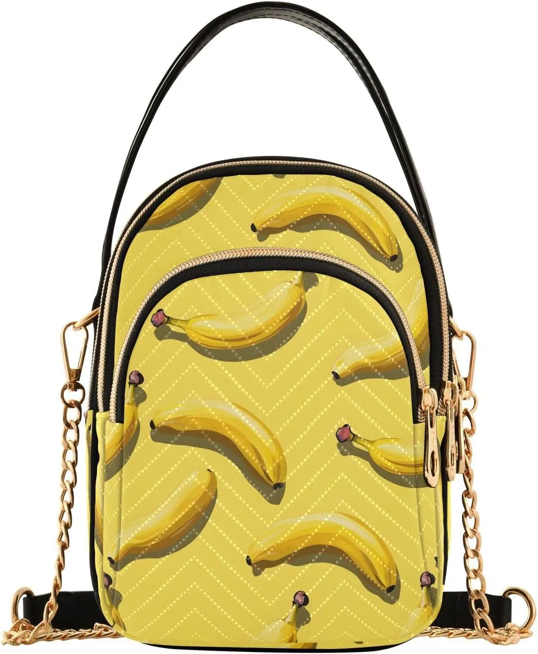 Cute Banana Yellow Crossbody Bag for Women Mini Cell Phone Purse Women's Shoulder Handbag