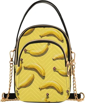 Cute Banana Yellow Crossbody Bag for Women Mini Cell Phone Purse Women's Shoulder Handbag