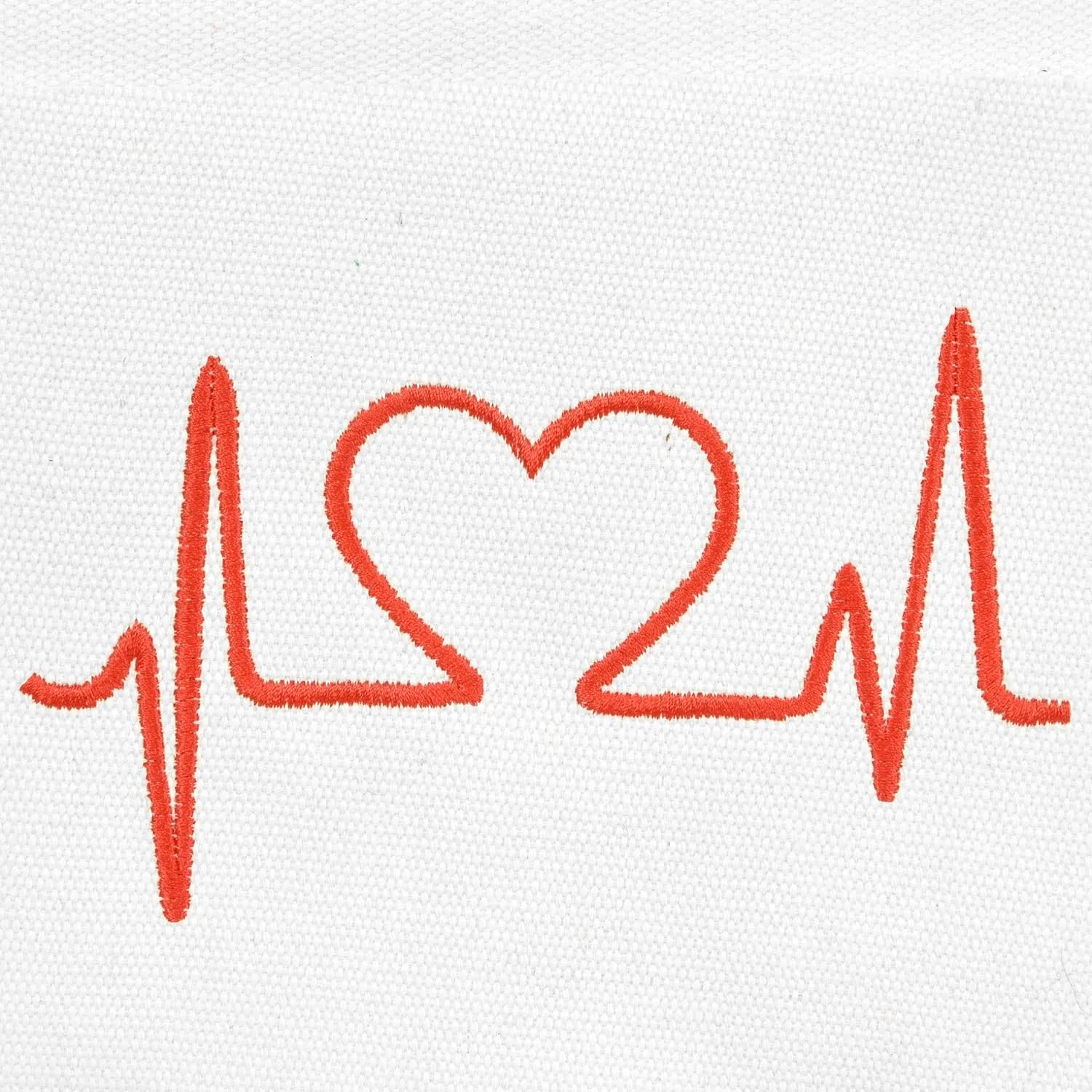DALIX Heartbeat Embroidered Premium Cotton Canvas RN Nurse Tote Bag in Black