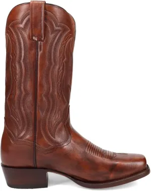 Dan Post Boots Mens Wade Embroidered Square Toe Casual Boots Mid Calf - Brown