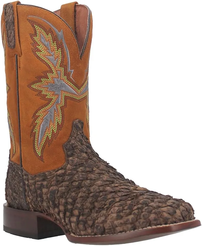 Dan Post Mens Dorsal Embroidered Square Toe Casual Boots Mid Calf - Brown