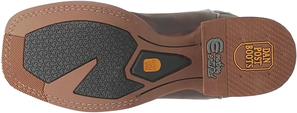 Dan Post Mens Jacob Embroidered Square Toe Pull On Casual Boots Mid Calf - Brown