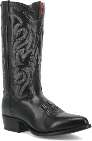 Dan Post Mens Milwaukee Embroidered Narrow Pointed Toe Casual Boots Mid Calf - Black