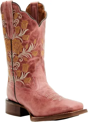 Dan Post Women's Athena Floral Embroidered Western Performance Boot Broad Square - Dp4945