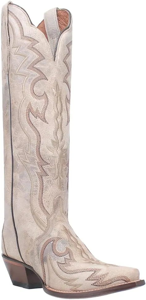 Dan Post Womens Silvie Embroidered Snip Toe Pull On Casual Boots Over the Knee Low Heel 1-2" - Brown