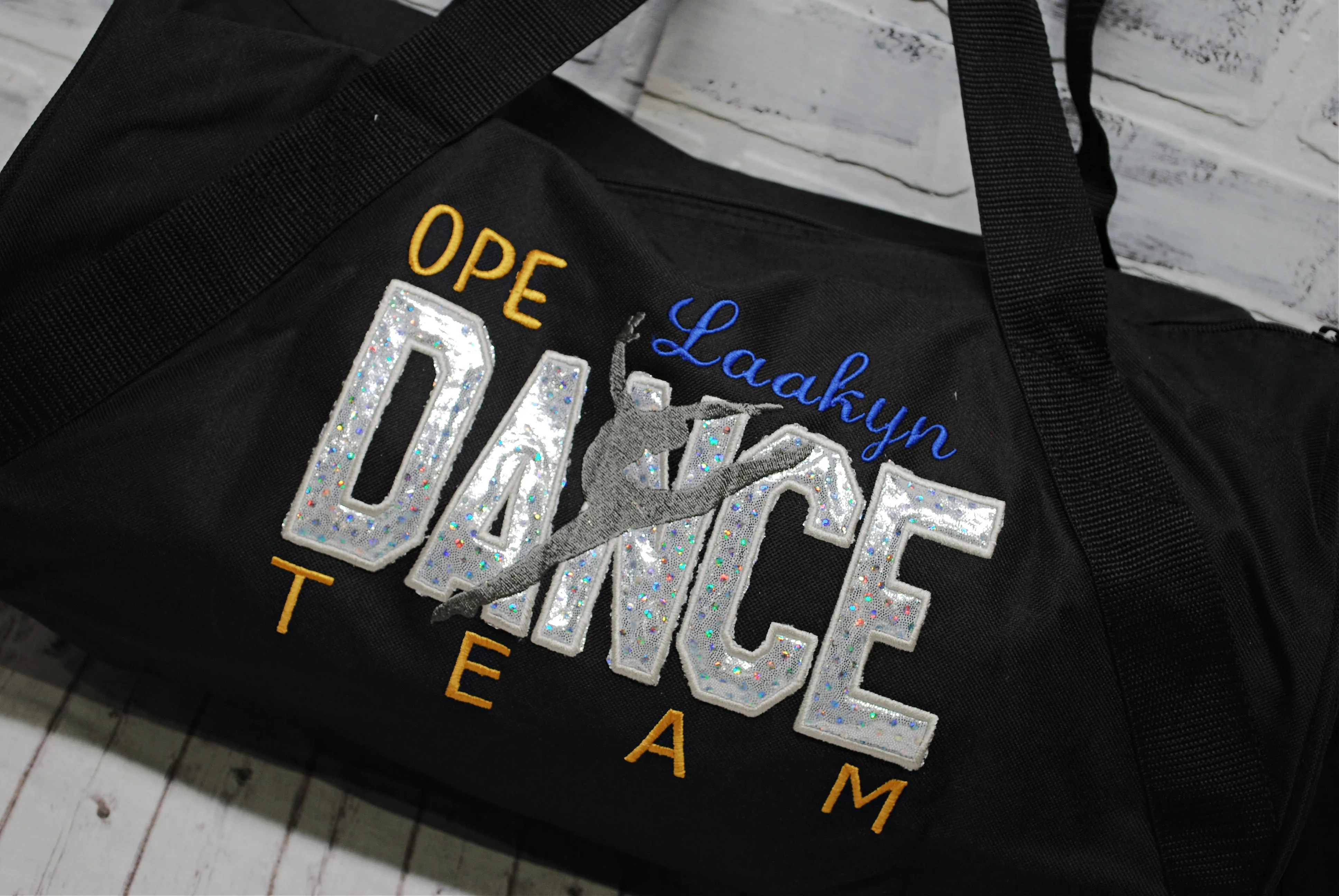 Dance Bag with Silver-Personalized Custom Tote or Duffle Bag Color