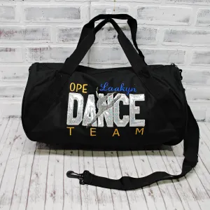 Dance Bag with Silver-Personalized Custom Tote or Duffle Bag Color