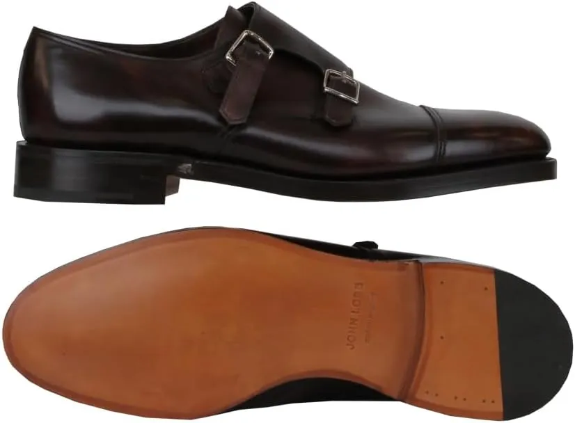 Dark Brown Calf Leather Double Monk Strap Shoes