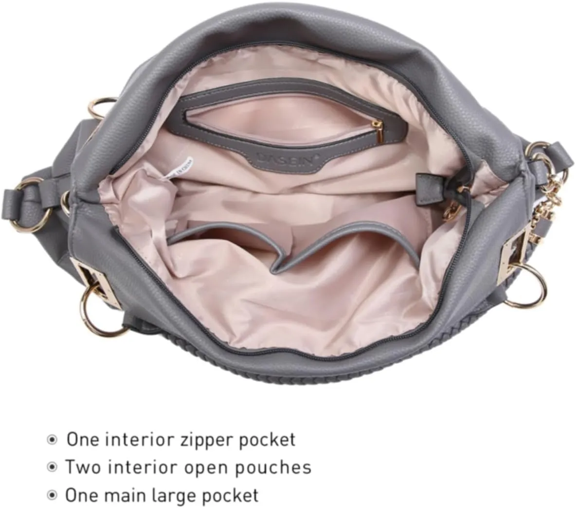 Dasein Purses for Women Vegan Leather Handbags Rhinestones Hobo Bags Tote Purse Shoulder Bag Ladies Handbag