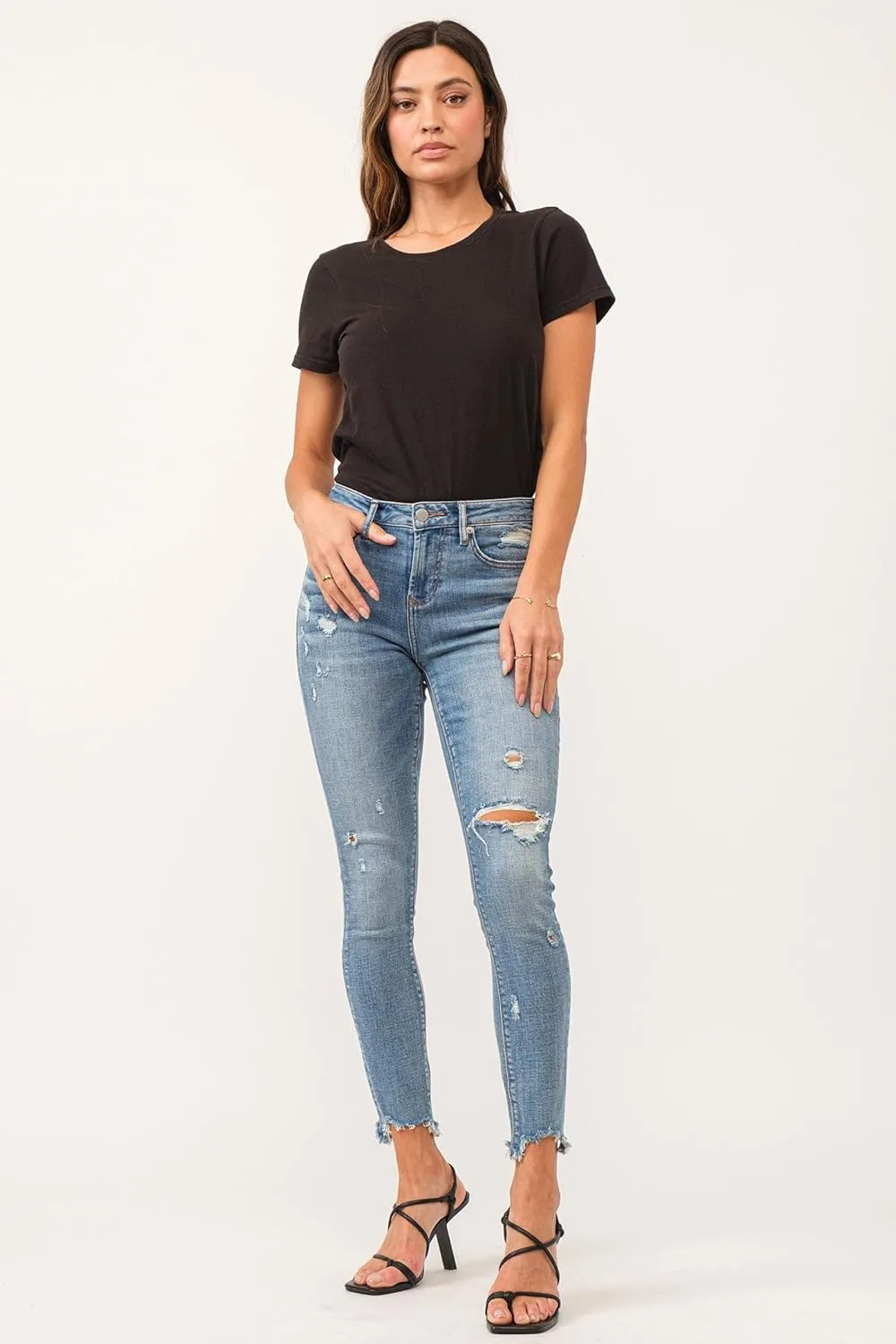 DEAR JOHN Gisele Women's Skinny Jeans Mid Rise Mid-Waisted Classic Comfort